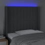 Cabecero con LED de tela gris oscuro103x16x118/128 cm de , Cabeceros y pies de cama - Ref: Foro24-3124277, Precio: 69,56 €, D...