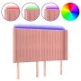 Pink velvet headboard with LED 147x16x118/128 cm by , Headboards and footboards - Ref: Foro24-3124339, Price: 137,96 €, Disco...
