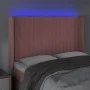 Pink velvet headboard with LED 147x16x118/128 cm by , Headboards and footboards - Ref: Foro24-3124339, Price: 137,96 €, Disco...