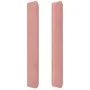Pink velvet headboard with LED 147x16x118/128 cm by , Headboards and footboards - Ref: Foro24-3124339, Price: 137,96 €, Disco...