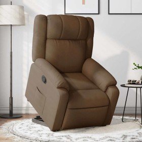 Sillón reclinable elevable de tela marrón en Sillones | Comprar online en Foru.es
