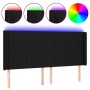 Cabecero con LED de tela negro 163x16x118/128 cm de , Cabeceros y pies de cama - Ref: Foro24-3124294, Precio: 132,59 €, Descu...