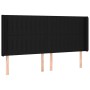Cabecero con LED de tela negro 163x16x118/128 cm de , Cabeceros y pies de cama - Ref: Foro24-3124294, Precio: 132,59 €, Descu...