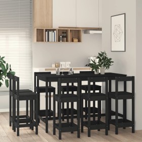 Set de bar 9 piezas madera maciza de pino negro de , muebles para cocinas y comedores - Ref: Foro24-3124726, Precio: 606,51 €...