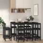 Set de bar 9 piezas madera maciza de pino negro de , muebles para cocinas y comedores - Ref: Foro24-3124726, Precio: 606,51 €...