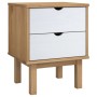 Mesita de noche OTTA madera de pino marrón y blanco 45x39x57 cm de vidaXL, Mesitas de noche - Ref: Foro24-348578, Precio: 64,...