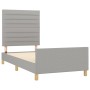 Estructura de cama con cabecero de tela gris claro 90x190 cm de , Camas y somieres - Ref: Foro24-3125098, Precio: 150,37 €, D...