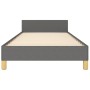 Estructura de cama con cabecero de tela gris oscuro 100x200 cm de , Camas y somieres - Ref: Foro24-3125196, Precio: 132,66 €,...