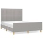 Estructura de cama con cabecero de tela gris claro 140x200 cm de , Camas y somieres - Ref: Foro24-3125219, Precio: 240,21 €, ...