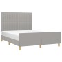 Estructura de cama con cabecero de tela gris claro 140x200 cm de , Camas y somieres - Ref: Foro24-3125219, Precio: 240,21 €, ...