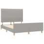 Estructura de cama con cabecero de tela gris claro 140x200 cm de , Camas y somieres - Ref: Foro24-3125219, Precio: 240,21 €, ...