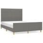 Estructura de cama con cabecero de tela gris oscuro 140x190 cm de , Camas y somieres - Ref: Foro24-3125212, Precio: 235,38 €,...