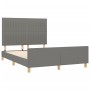 Estructura de cama con cabecero de tela gris oscuro 140x190 cm de , Camas y somieres - Ref: Foro24-3125212, Precio: 235,38 €,...