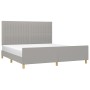 Estructura de cama con cabecero tela gris claro 160x200 cm de , Camas y somieres - Ref: Foro24-3125227, Precio: 216,53 €, Des...