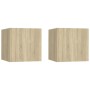 Muebles de salón de pared 2 uds roble Sonoma 30,5x30x30 cm de vidaXL, Muebles TV - Ref: Foro24-804491, Precio: 45,08 €, Descu...