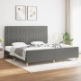 Estructura de cama con cabecero tela gris oscuro 200x200 cm de , Camas y somieres - Ref: Foro24-3125244, Precio: 224,48 €, De...