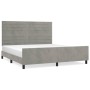 Estructura de cama con cabecero terciopelo gris claro 160x200cm de , Camas y somieres - Ref: Foro24-3125824, Precio: 211,69 €...