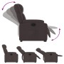 Sillón reclinable elevable tela marrón oscuro en Sillones | Comprar online en Foru.es
