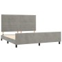 Estructura de cama con cabecero terciopelo gris claro 160x200cm de , Camas y somieres - Ref: Foro24-3125824, Precio: 211,69 €...