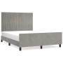 Estructura de cama con cabecero terciopelo gris claro 140x190cm de , Camas y somieres - Ref: Foro24-3125879, Precio: 236,52 €...