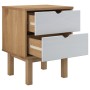 Mesita de noche OTTA madera de pino marrón y blanco 45x39x57 cm de vidaXL, Mesitas de noche - Ref: Foro24-348578, Precio: 64,...
