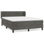 Cama box spring con colchón terciopelo gris oscuro 140x190 cm de , Camas y somieres - Ref: Foro24-3127608, Precio: 440,08 €, ...