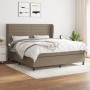 Cama box spring con colchón tela gris taupe 160x200 cm de , Camas y somieres - Ref: Foro24-3128057, Precio: 624,99 €, Descuen...