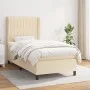 Box spring bed with cream fabric mattress 100x200 cm by , Beds and slatted bases - Ref: Foro24-3128106, Price: 358,43 €, Disc...