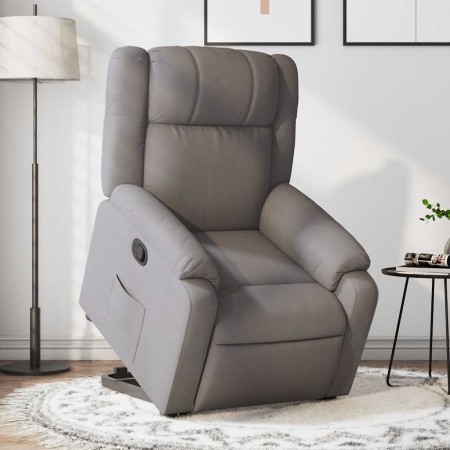 Sillón reclinable elevable tela gris taupe en Sillones | Comprar online en Foru.es