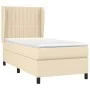 Box spring bed with cream fabric mattress 100x200 cm by , Beds and slatted bases - Ref: Foro24-3128106, Price: 358,43 €, Disc...