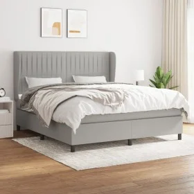 Boxspringbett mit hellgrauer Stoffmatratze 160x200 cm von , Betten und Lattenroste - Ref: Foro24-3128133, Preis: 558,43 €, Ra...