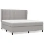 Box spring bed with light gray fabric mattress 160x200 cm by , Beds and slatted bases - Ref: Foro24-3128133, Price: 558,43 €,...