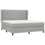 Box spring bed with light gray fabric mattress 160x200 cm by , Beds and slatted bases - Ref: Foro24-3128133, Price: 558,43 €,...