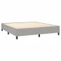 Box spring bed with light gray fabric mattress 160x200 cm by , Beds and slatted bases - Ref: Foro24-3128133, Price: 558,43 €,...