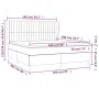 Box spring bed with light gray fabric mattress 160x200 cm by , Beds and slatted bases - Ref: Foro24-3128133, Price: 558,43 €,...