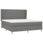Cama box spring con colchón tela gris oscuro 160x200 cm de , Camas y somieres - Ref: Foro24-3128614, Precio: 579,13 €, Descue...