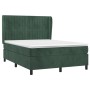 Cama box spring con colchón terciopelo verde oscuro 140x200 cm de , Camas y somieres - Ref: Foro24-3129336, Precio: 546,96 €,...