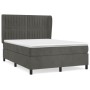 Cama box spring con colchón terciopelo gris oscuro 140x200 cm de , Camas y somieres - Ref: Foro24-3129334, Precio: 501,81 €, ...