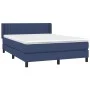 Box spring bed with blue fabric mattress 140x200 cm by , Beds and slatted bases - Ref: Foro24-3129879, Price: 436,69 €, Disco...