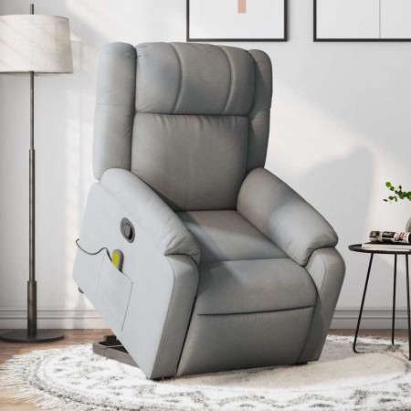 Sillón de masaje reclinable de pie de tela gris claro en Sillones | Comprar online en Foru.es