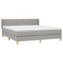 Cama box spring con colchón tela gris claro 160x200 cm de , Camas y somieres - Ref: Foro24-3130361, Precio: 506,19 €, Descuen...
