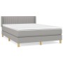 Cama box spring con colchón tela gris claro 140x190 cm de , Camas y somieres - Ref: Foro24-3130425, Precio: 476,74 €, Descuen...
