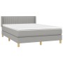 Cama box spring con colchón tela gris claro 140x190 cm de , Camas y somieres - Ref: Foro24-3130425, Precio: 476,74 €, Descuen...