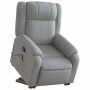 Sillón de masaje reclinable de pie de tela gris claro en Sillones | Comprar online en Foru.es