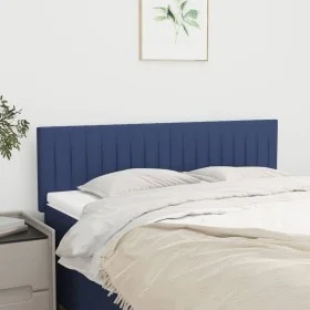 Headboards 2 units blue fabric 72x5x78/88 cm by , Headboards and footboards - Ref: Foro24-346248, Price: 51,45 €, Discount: %