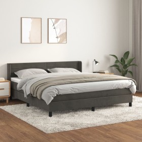 Cama box spring con colchón terciopelo gris oscuro 160x200 cm de , Camas y somieres - Ref: Foro24-3131028, Precio: 491,32 €, ...