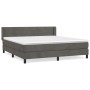 Cama box spring con colchón terciopelo gris oscuro 160x200 cm de , Camas y somieres - Ref: Foro24-3131028, Precio: 491,32 €, ...