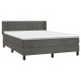 Cama box spring con colchón terciopelo gris oscuro 140x200 cm de , Camas y somieres - Ref: Foro24-3131082, Precio: 441,02 €, ...