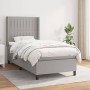 Cama box spring con colchón tela gris claro 80x200 cm de , Camas y somieres - Ref: Foro24-3131545, Precio: 316,12 €, Descuent...