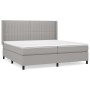 Cama box spring con colchón tela gris claro 200x200 cm de , Camas y somieres - Ref: Foro24-3131617, Precio: 689,19 €, Descuen...